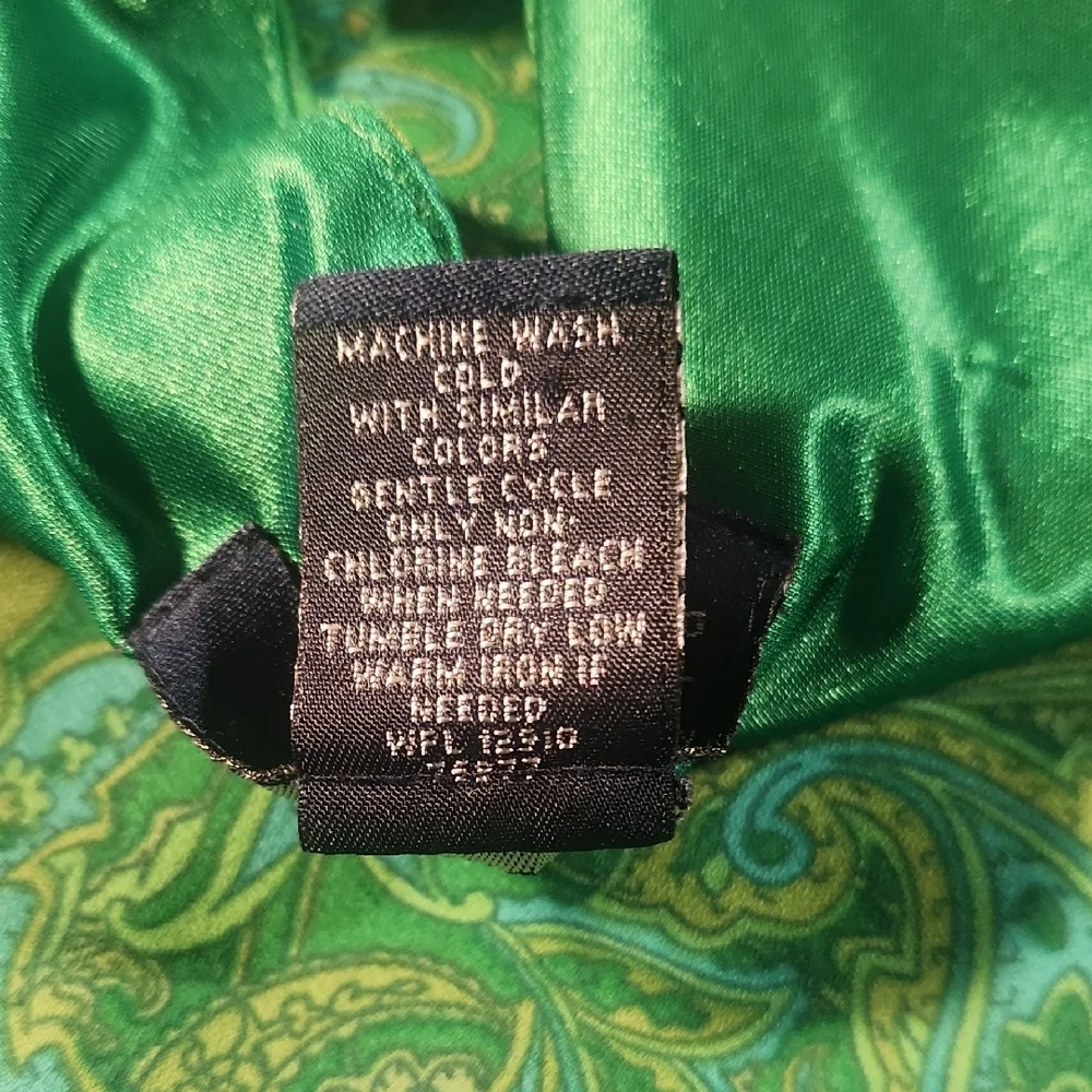 Venezia 2‑Piece Paisley Dress & Shirt Set – Size 18/20, Emerald Boho Y2K‎ - Picture 8 of 15